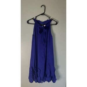 Rebecca Taylor ruffle silk sleeveless dress women’s size 2 royal blue